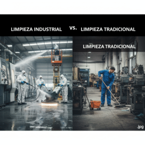 Limpieza industrial vs limpieza tradicional