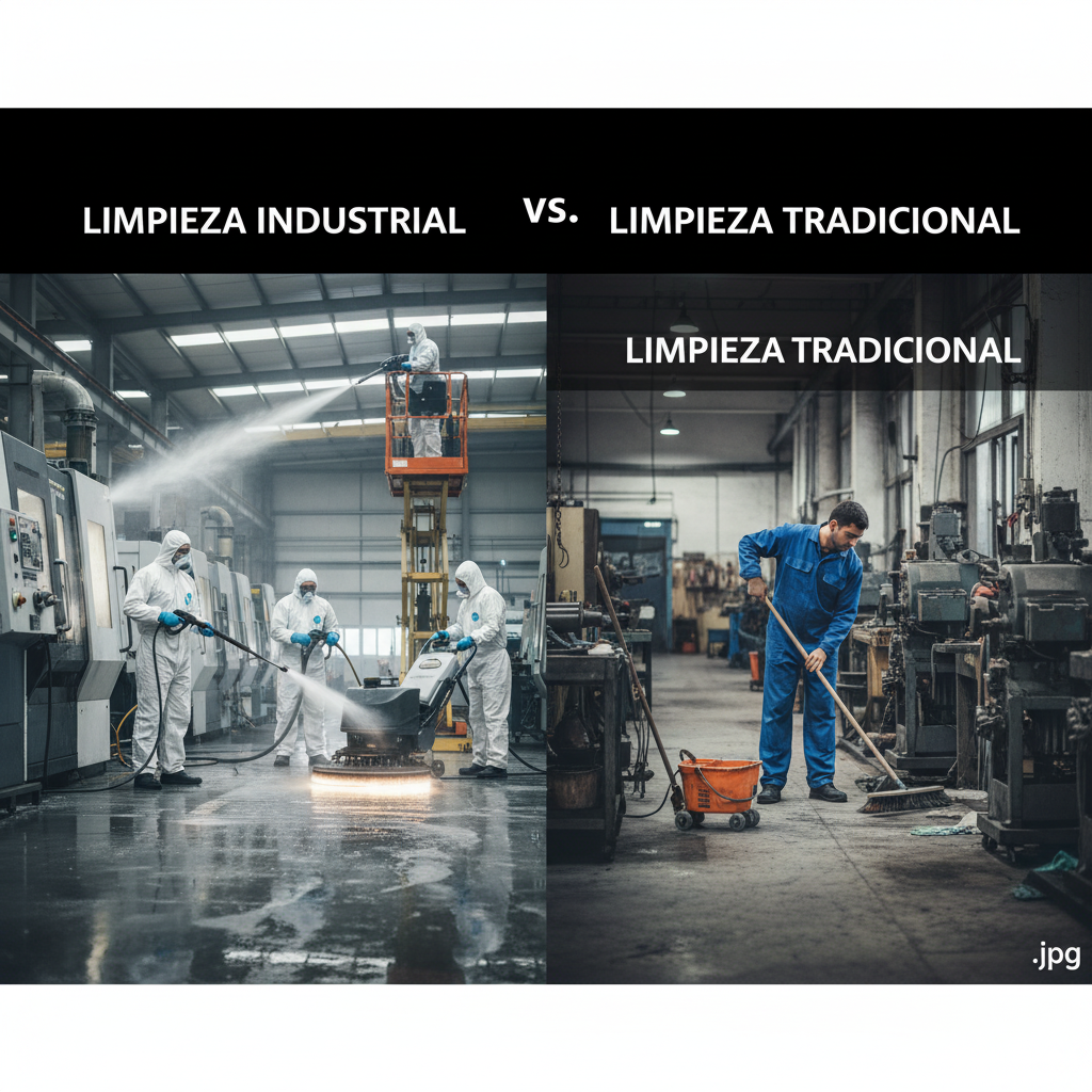 Limpieza industrial vs limpieza tradicional